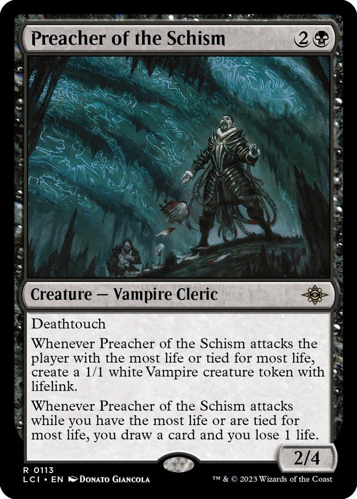 Preacher of the Schism 113 card from The Lost Caverns of Ixalan