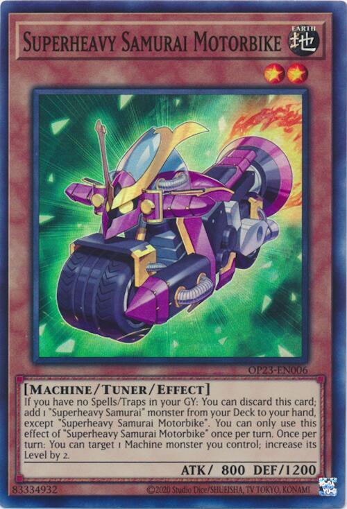 Superheavy Samurai Motorbike OP23-EN006 card from OTS Tournament Pack 23