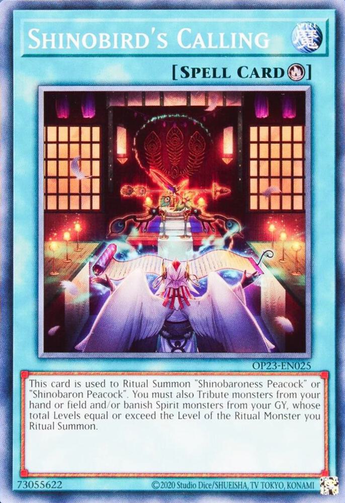 Shinobird's Calling OP23-EN025 card from OTS Tournament Pack 23