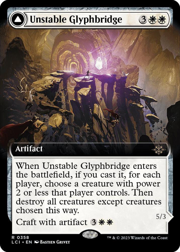 Unstable Glyphbridge (Extended Art) 358 card from The Lost Caverns of Ixalan