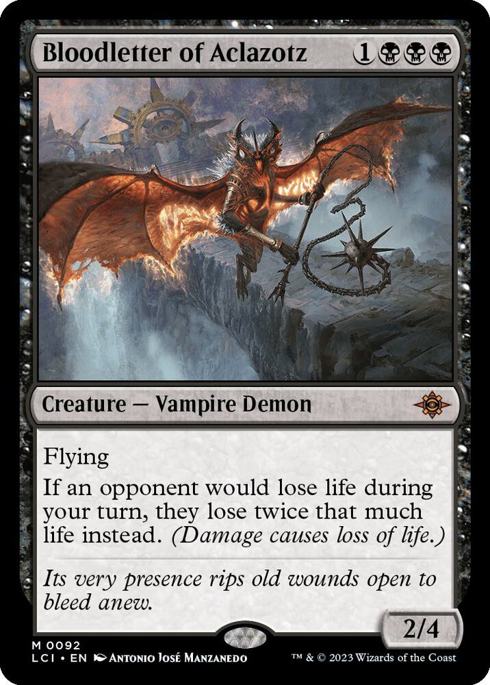 Bloodletter of Aclazotz 92 card from The Lost Caverns of Ixalan