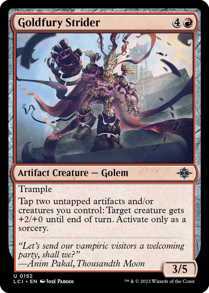 Goldfury Strider 152 card from The Lost Caverns of Ixalan