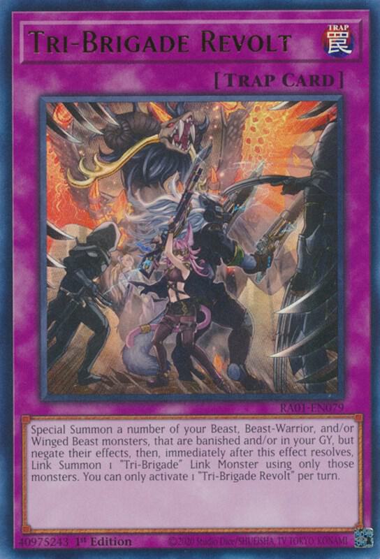 Tri-Brigade Revolt (UR) RA01-EN079 card from 25th Anniversary Rarity Collection