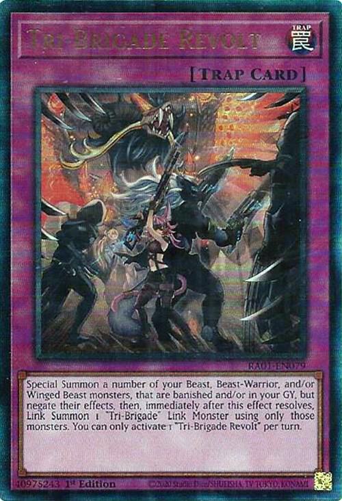 Tri-Brigade Revolt (PUR) RA01-EN079 card from 25th Anniversary Rarity Collection