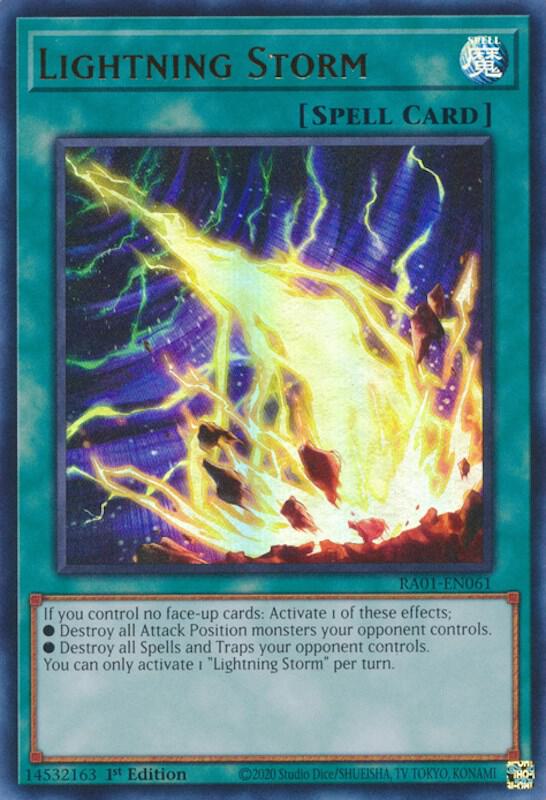 Lightning Storm (UR) RA01-EN061 card from 25th Anniversary Rarity Collection