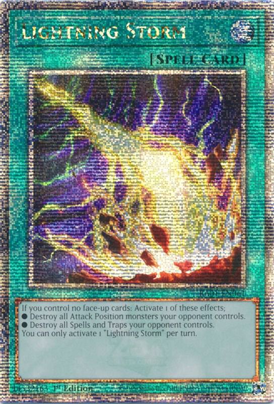 Lightning Storm (Quarter Century Secret Rare) RA01-EN061 card from 25th Anniversary Rarity Collection