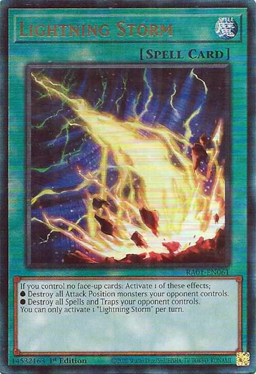 Lightning Storm (PUR) RA01-EN061 card from 25th Anniversary Rarity Collection