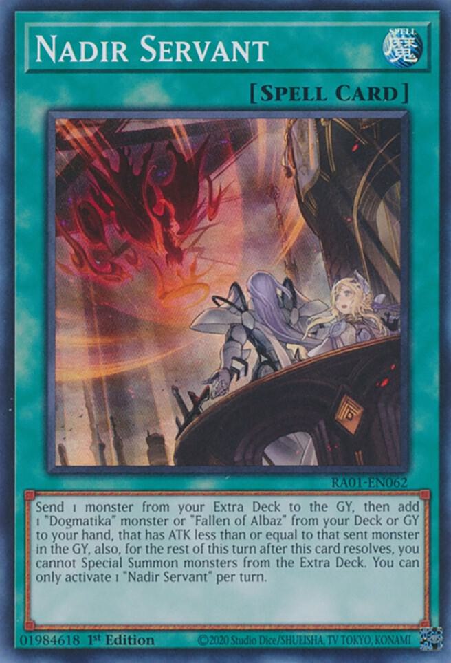 Nadir Servant RA01-EN062 card from 25th Anniversary Rarity Collection