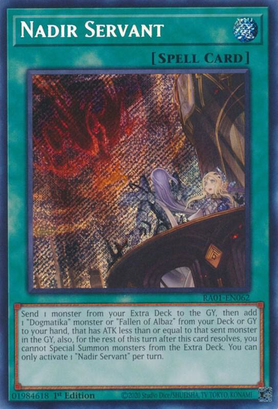 Nadir Servant (Secret Rare) RA01-EN062 card from 25th Anniversary Rarity Collection