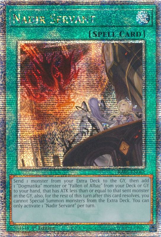 Nadir Servant (Quarter Century Secret Rare) RA01-EN062 card from 25th Anniversary Rarity Collection