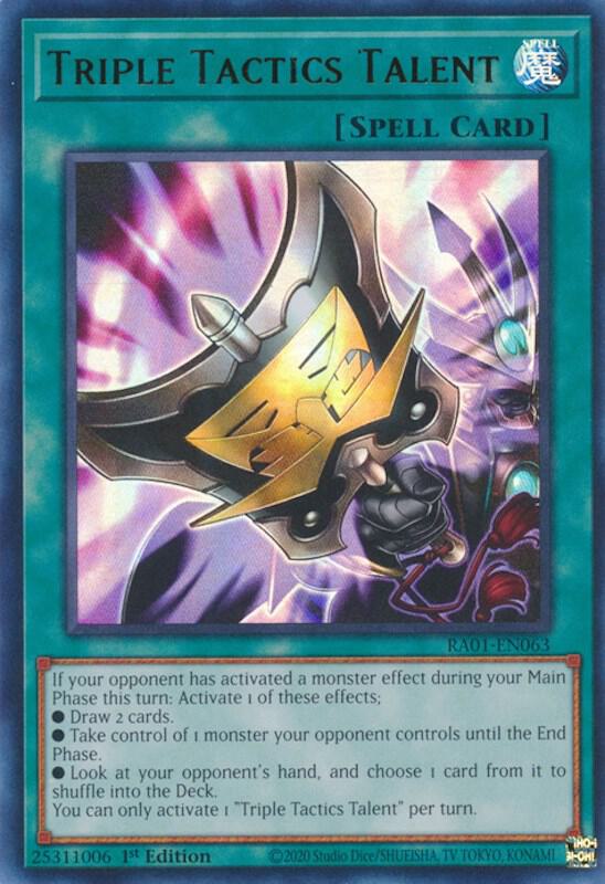 Triple Tactics Talent (UR) RA01-EN063 card from 25th Anniversary Rarity Collection