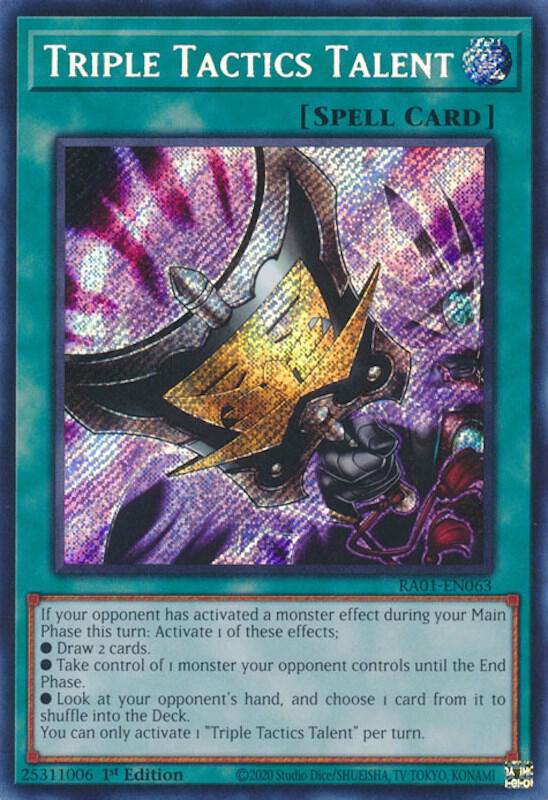 Triple Tactics Talent (Secret Rare) RA01-EN063 card from 25th Anniversary Rarity Collection