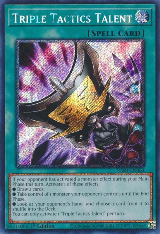 Triple Tactics Talent (Platinum Secret Rare) RA01-EN063 card from 25th Anniversary Rarity Collection