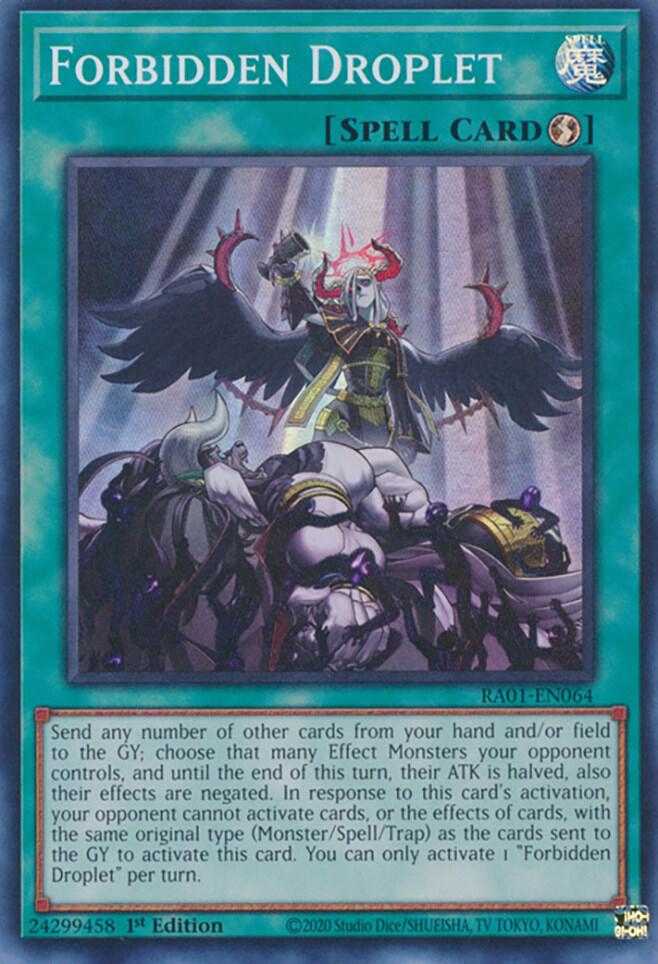 Forbidden Droplet RA01-EN064 card from 25th Anniversary Rarity Collection