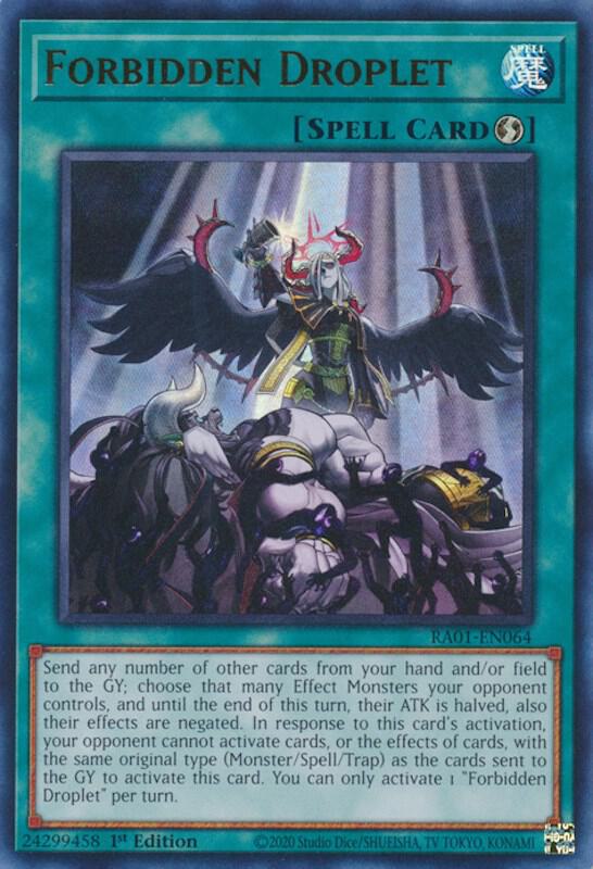Forbidden Droplet (UR) RA01-EN064 card from 25th Anniversary Rarity Collection