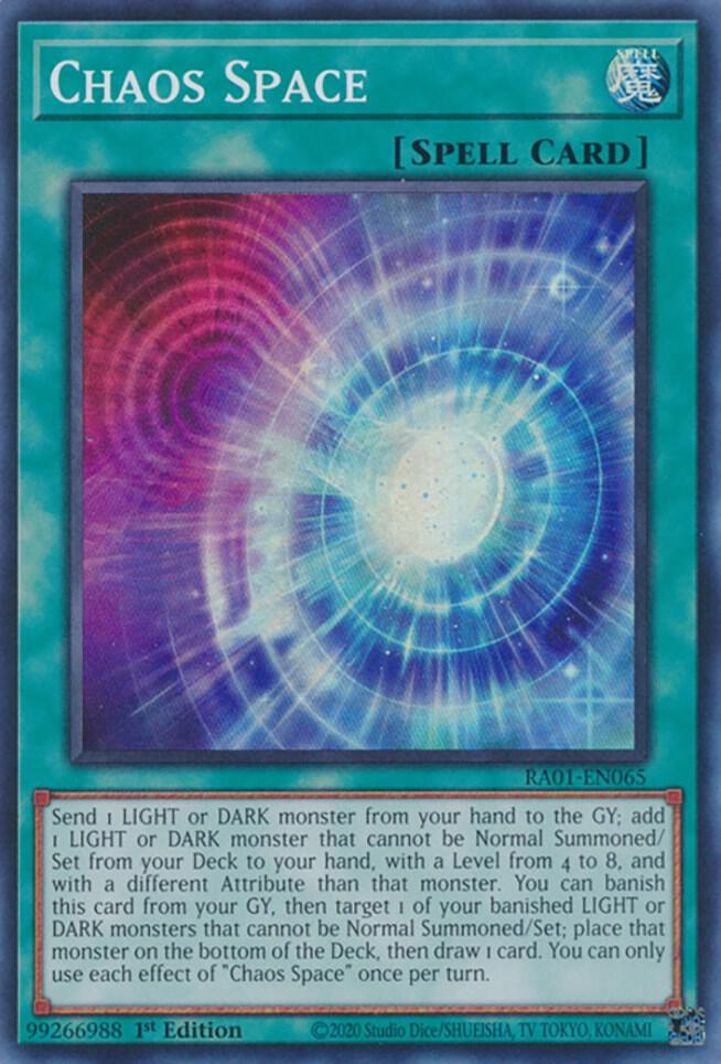 Chaos Space RA01-EN065 card from 25th Anniversary Rarity Collection