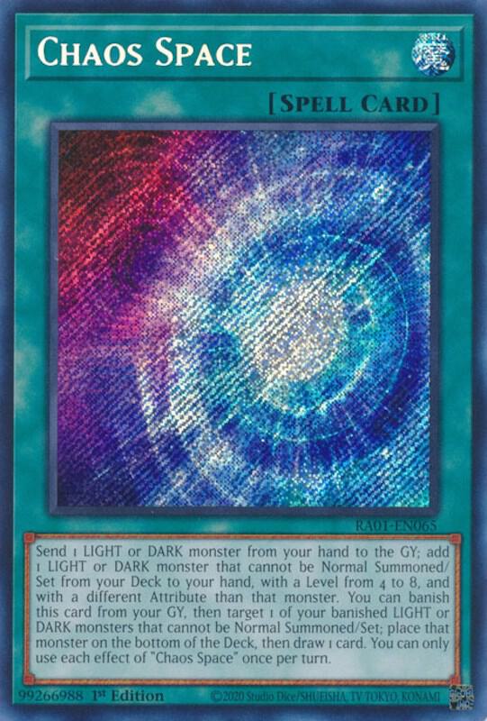 Chaos Space (Secret Rare) RA01-EN065 card from 25th Anniversary Rarity Collection