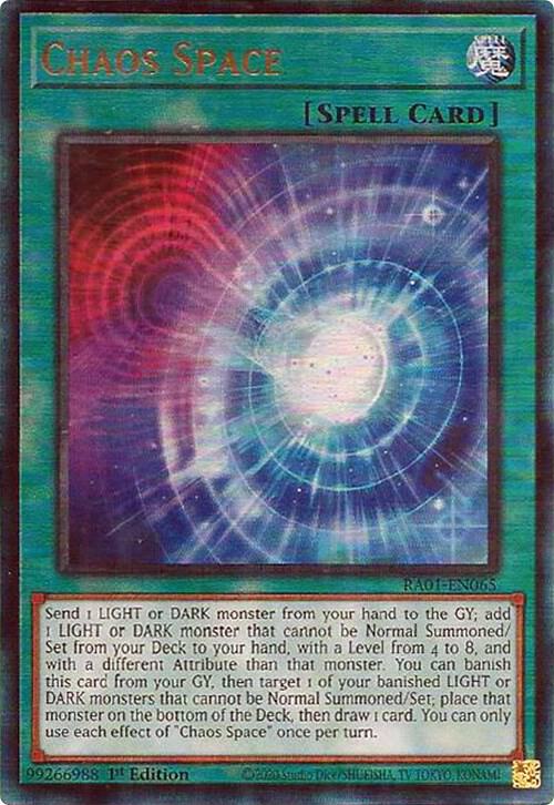Chaos Space (PUR) RA01-EN065 card from 25th Anniversary Rarity Collection