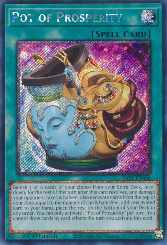 Pot of Prosperity (Platinum Secret Rare) RA01-EN066 card from 25th Anniversary Rarity Collection