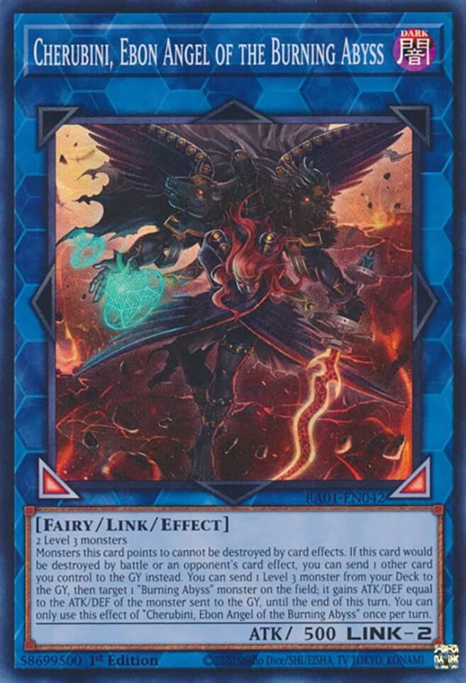 Cherubini, Ebon Angel of the Burning Abyss RA01-EN042 card from 25th Anniversary Rarity Collection