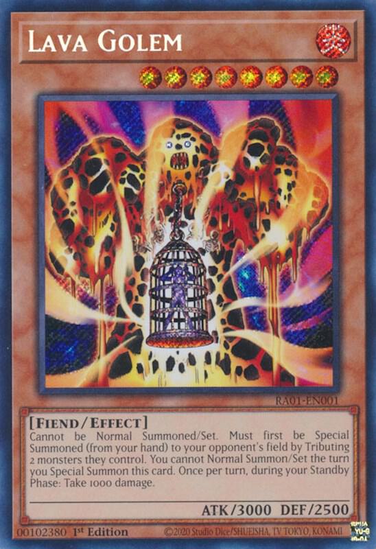 Lava Golem (Secret Rare) RA01-EN001 card from 25th Anniversary Rarity Collection