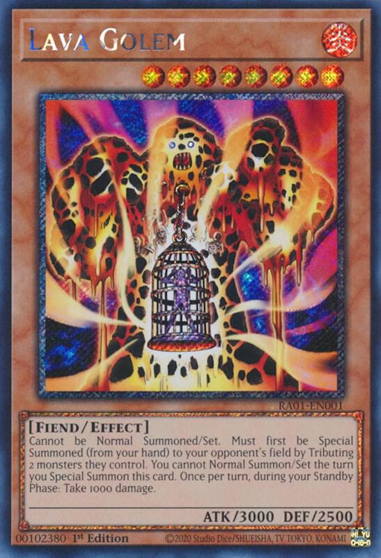 Lava Golem (Platinum Secret Rare) RA01-EN001 card from 25th Anniversary Rarity Collection