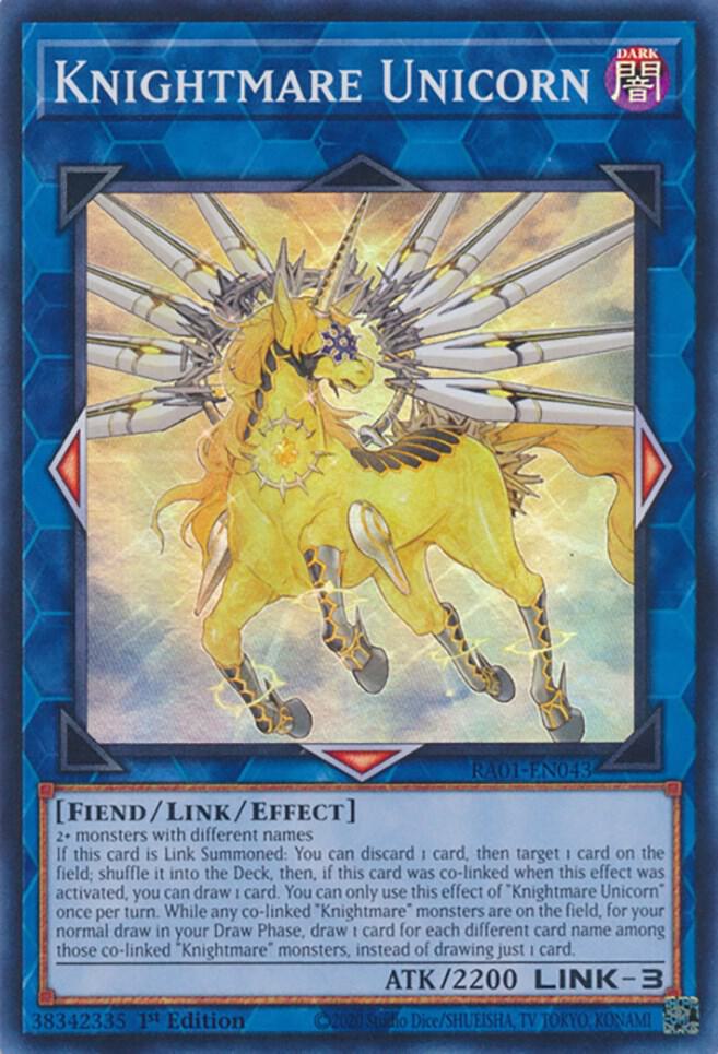 Knightmare Unicorn RA01-EN043 card from 25th Anniversary Rarity Collection