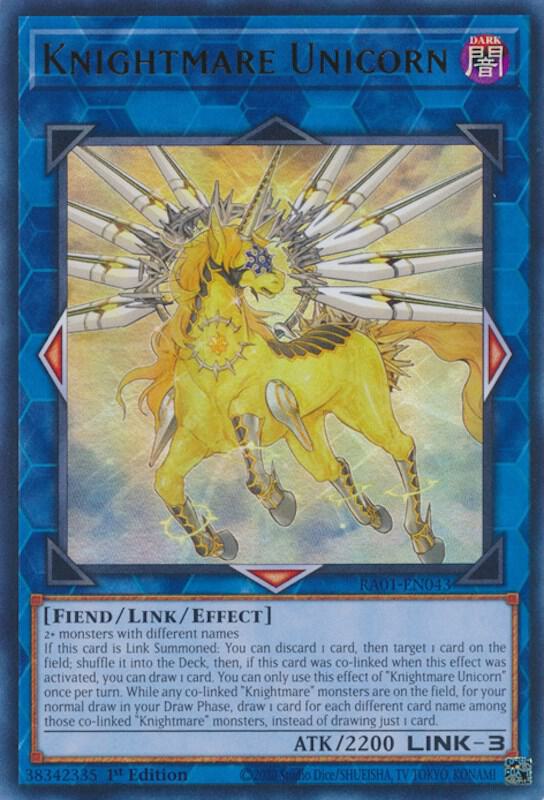 Knightmare Unicorn (UR) RA01-EN043 card from 25th Anniversary Rarity Collection
