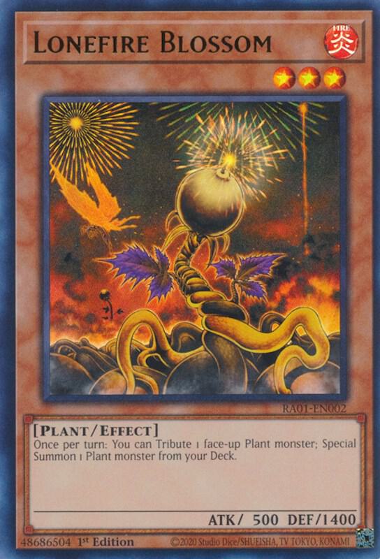 Lonefire Blossom (UR) RA01-EN002 card from 25th Anniversary Rarity Collection