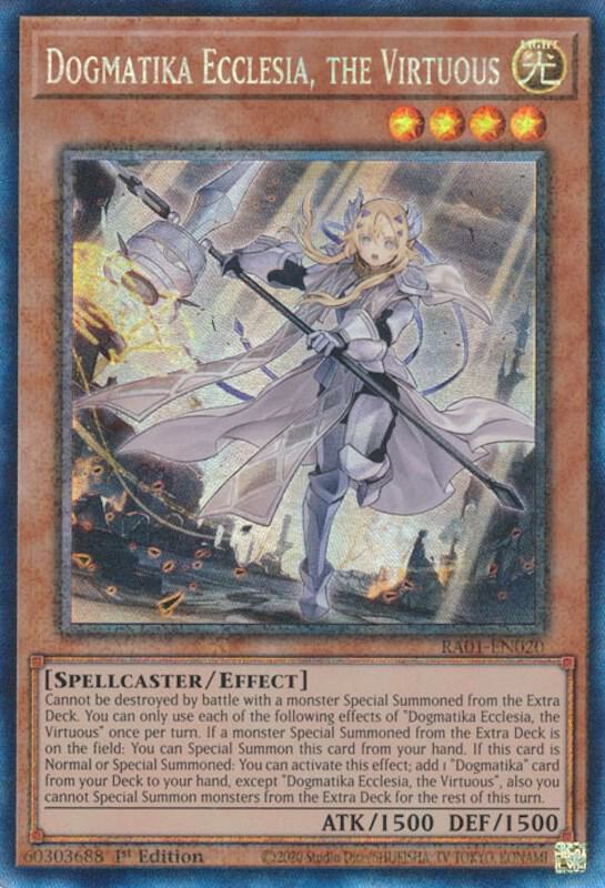 Dogmatika Ecclesia, the Virtuous (PCR) RA01-EN020 card from 25th Anniversary Rarity Collection