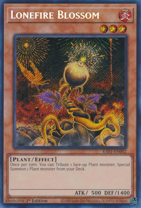 Lonefire Blossom (Secret Rare) RA01-EN002 card from 25th Anniversary Rarity Collection