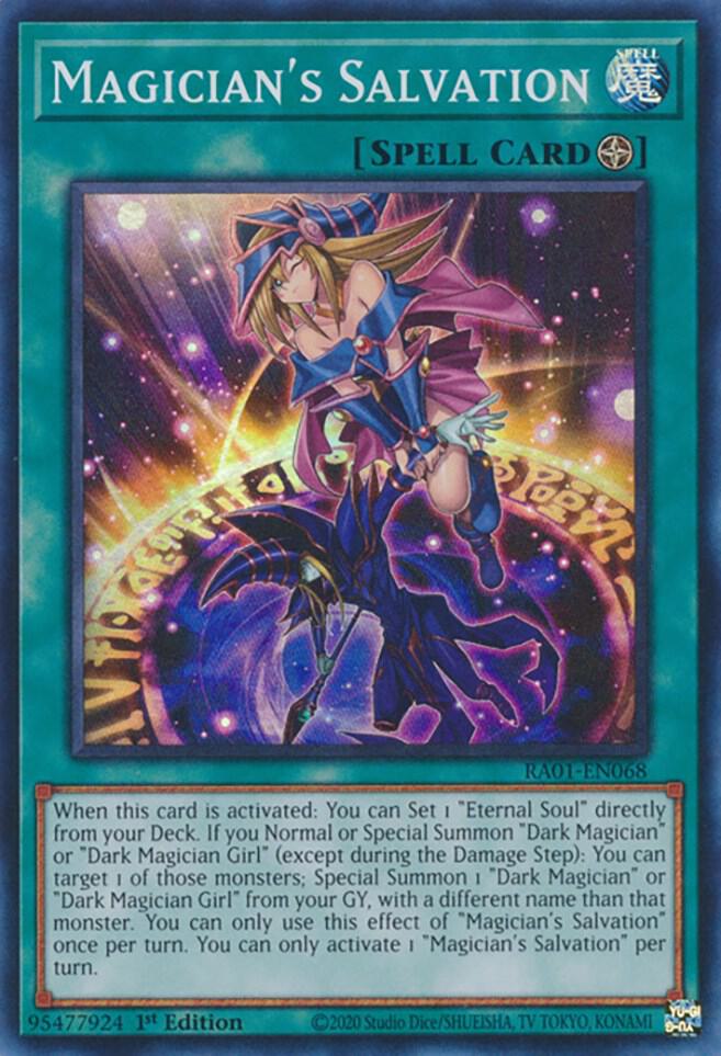 Magician's Salvation RA01-EN068 card from 25th Anniversary Rarity Collection