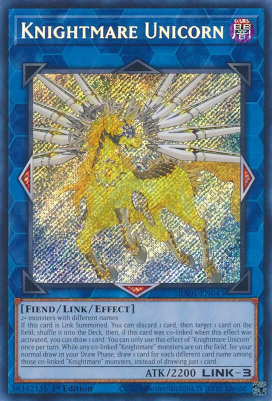 Knightmare Unicorn (Secret Rare) RA01-EN043 card from 25th Anniversary Rarity Collection