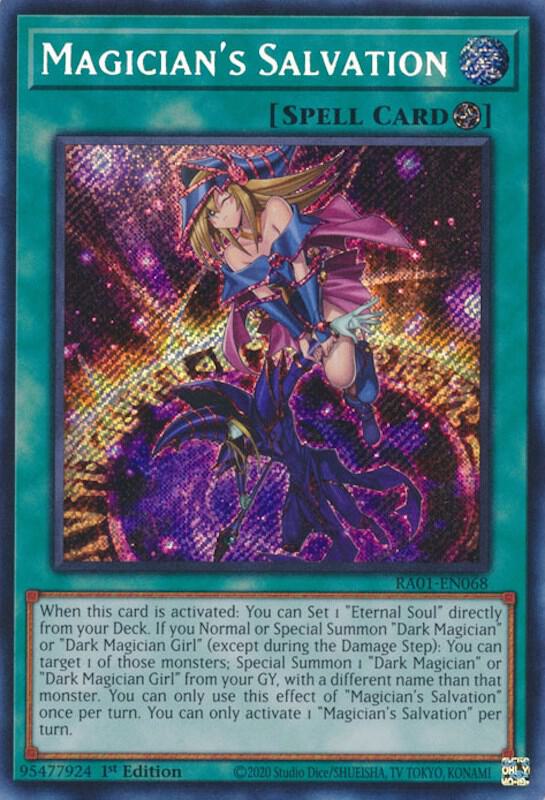 Magician's Salvation (Secret Rare) RA01-EN068 card from 25th Anniversary Rarity Collection