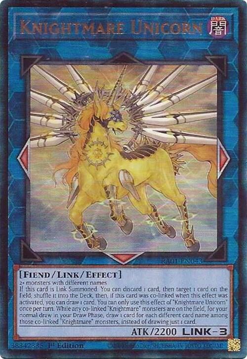 Knightmare Unicorn (PUR) RA01-EN043 card from 25th Anniversary Rarity Collection