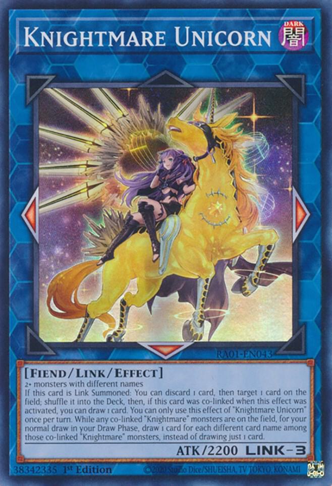 Knightmare Unicorn (Alternate Art) RA01-EN043 card from 25th Anniversary Rarity Collection