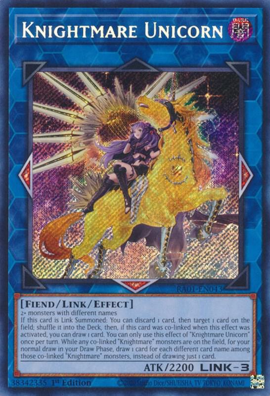 Knightmare Unicorn (Alternate Art) (Secret Rare) RA01-EN043 card from 25th Anniversary Rarity Collection