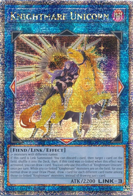Knightmare Unicorn (Alternate Art) (Quarter Century Secret Rare) RA01-EN043 card from 25th Anniversary Rarity Collection