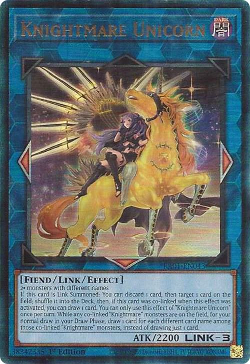 Knightmare Unicorn (Alternate Art) (PUR) RA01-EN043 card from 25th Anniversary Rarity Collection
