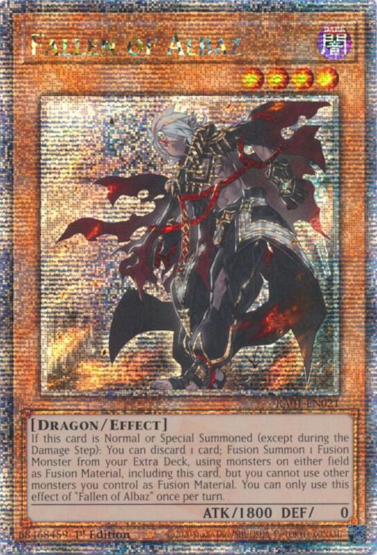 Fallen of Albaz (Quarter Century Secret Rare) RA01-EN021 card from 25th Anniversary Rarity Collection
