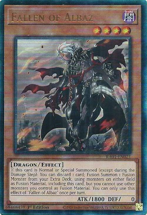 Fallen of Albaz (PUR) RA01-EN021 card from 25th Anniversary Rarity Collection