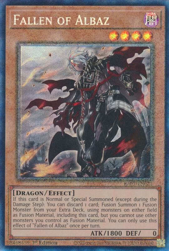 Fallen of Albaz (PCR) RA01-EN021 card from 25th Anniversary Rarity Collection