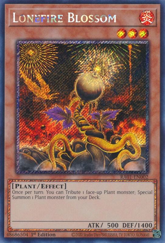 Lonefire Blossom (Platinum Secret Rare) RA01-EN002 card from 25th Anniversary Rarity Collection