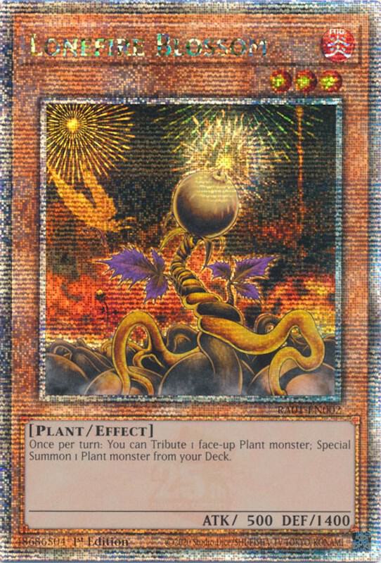 Lonefire Blossom (Quarter Century Secret Rare) RA01-EN002 card from 25th Anniversary Rarity Collection