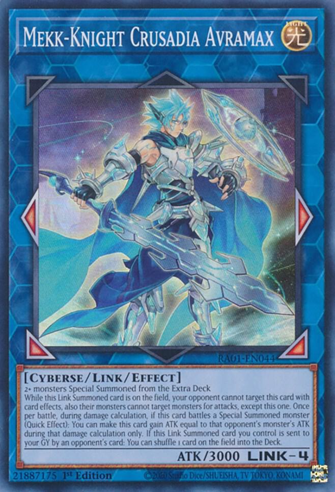 Mekk-Knight Crusadia Avramax RA01-EN044 card from 25th Anniversary Rarity Collection