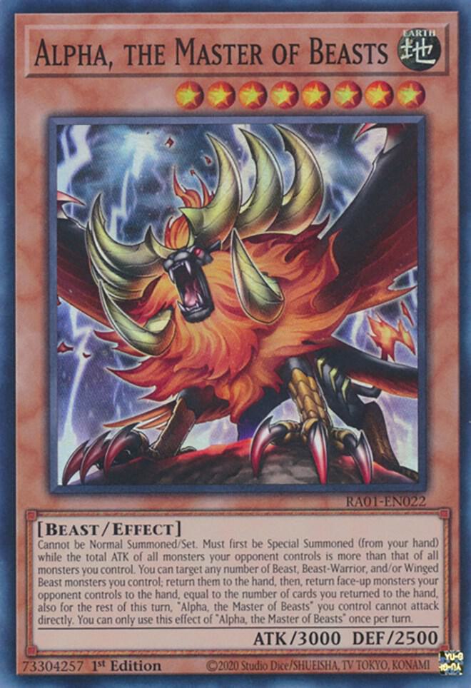 Alpha, the Master of Beasts RA01-EN022 card from 25th Anniversary Rarity Collection