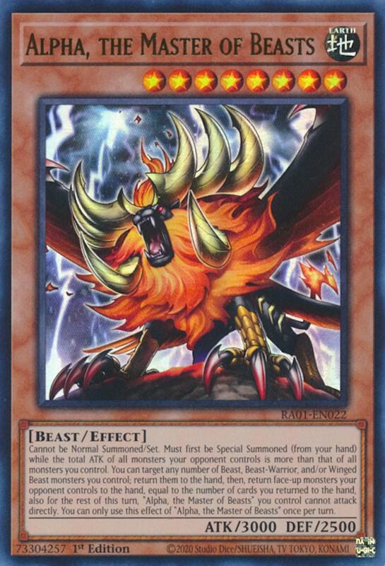 Alpha, the Master of Beasts (UR) RA01-EN022 card from 25th Anniversary Rarity Collection
