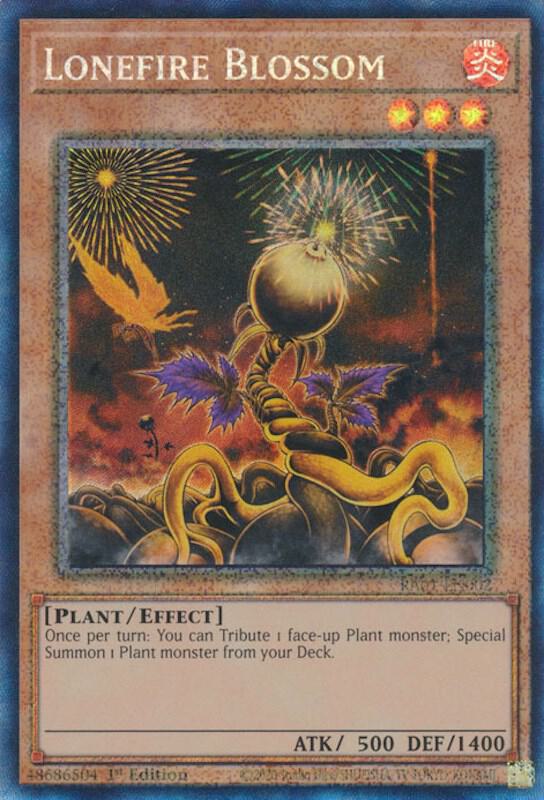 Lonefire Blossom (PCR) RA01-EN002 card from 25th Anniversary Rarity Collection