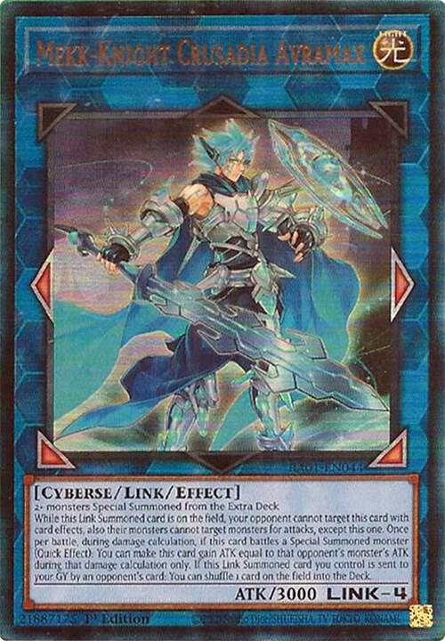 Mekk-Knight Crusadia Avramax (PUR) RA01-EN044 card from 25th Anniversary Rarity Collection