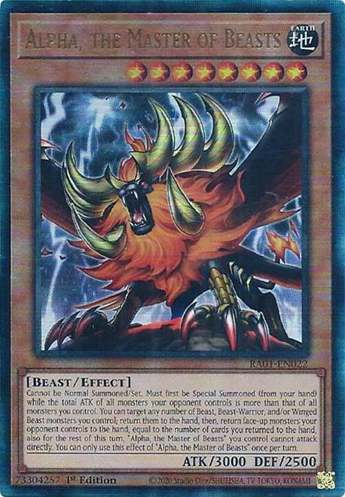 Alpha, the Master of Beasts (PUR) RA01-EN022 card from 25th Anniversary Rarity Collection
